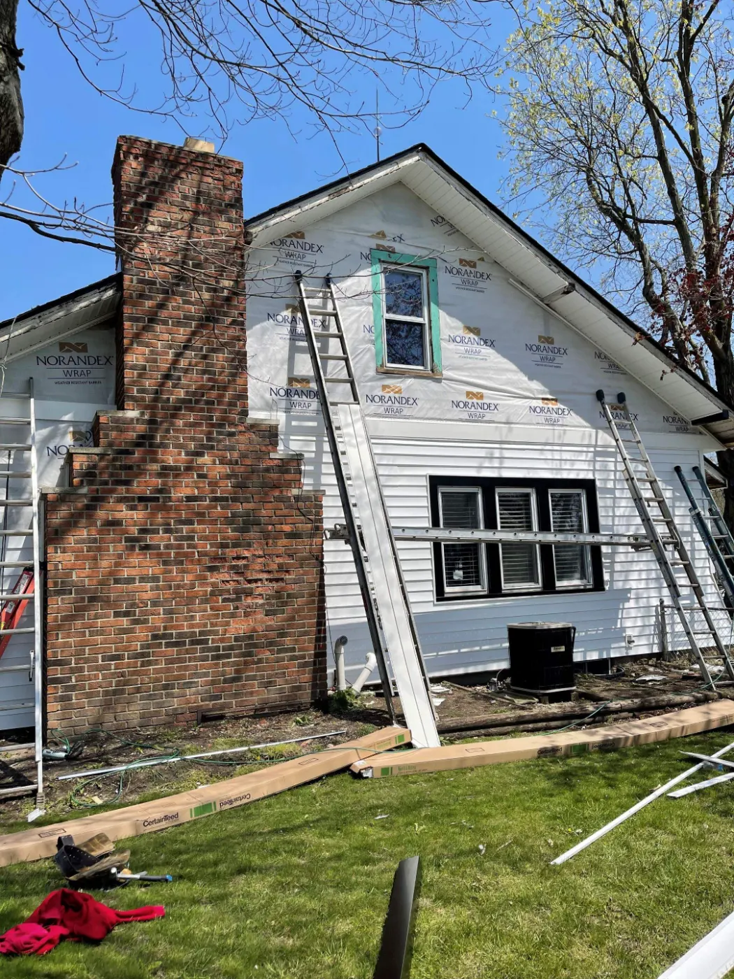 Fiber cement siding installed on a Center Grove home