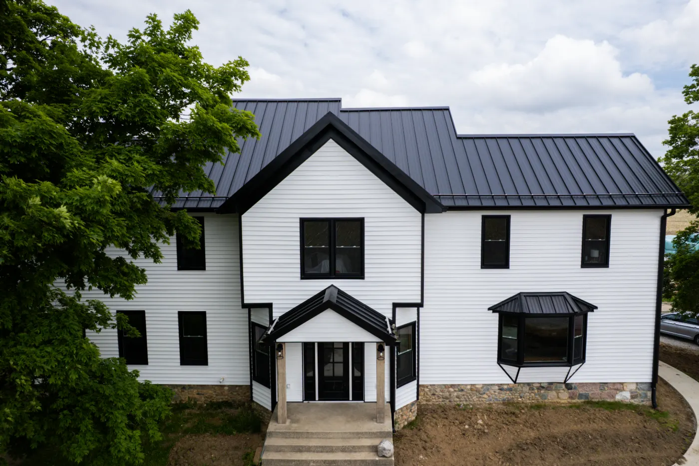 Trim and flashing detail on a Center Grove siding job